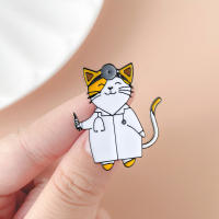 Broche Creativo De Gato Doctor Hanreshe Broche De Enamel Metálico Para Mochila Y Chaqueta Joyería Divertida Para Enfermera Estudiante De Medicina - details 2