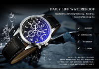 Reloj De Pulsera De Cuero Para Hombre YAZOLE Lujo Deportivo Militar Luminoso Quart Caso De Aleación Resistente Al Agua - details 3
