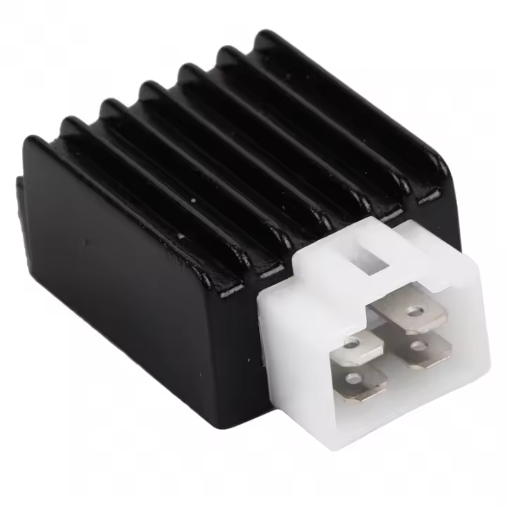 Regularizador De Tensión Para Motocicleta 12V Rectificador De Aluminio Negro Adecuado Para ATV Motorbike 50cc 70cc 110cc 125cc Nuevo - 1