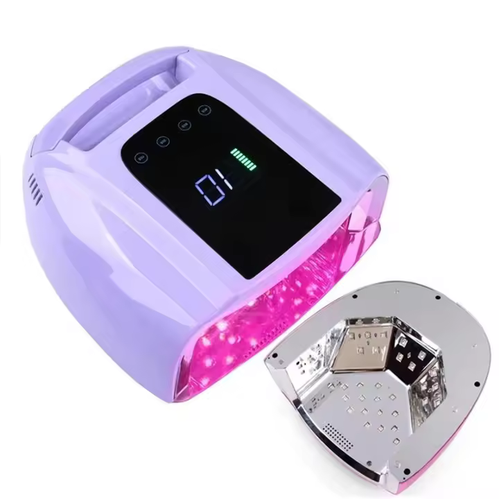 Lámpara De Uñas LED Reflejante 96W Sin Cable Con Almohadilla Metálica Para Manicura Secado Inalámbrico Luz UV Recargable - 1