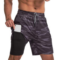 GITF Shorts De Entrenamiento Para Hombres 2-en-1 Running 7 Pulgadas Secado Rápido Gimnasio Deporte Fútbol Algodón Sólido Talla Verdadera - details 33