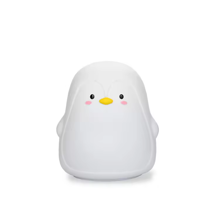 Luz de noche de pingüino, 7 cambio de color LED portátil bebé luz, USB recargable silicona animal noche luz para niños decoración de la habitación - 1