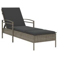 vidaXL Tumbona con cojín ratán sintético 63x200x81 cm Negro, Marrón, Gris Sillas de Exterior Ideal para jardín, playa, piscina, terraza Tumbona Piscina Tumbonas Playa Tumbonas Jardín Exterior - details 4