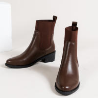 Botas De Tobillo Occidentales Para Mujer 2024 Cuero PU Estilo Retro Bajo Tacón Punta Puntiaguda Moda Botas Cortas D210 - details 8