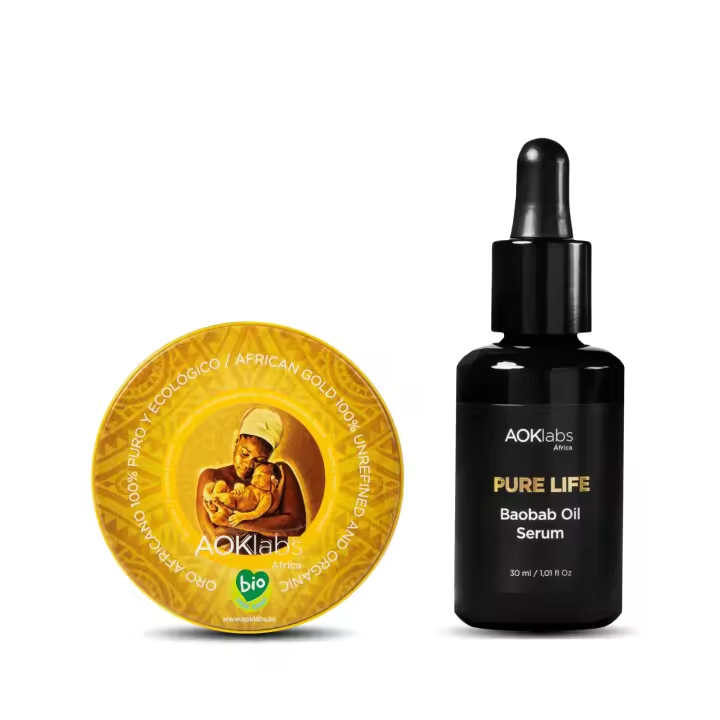 AOKLABS - Pack manteca de Karite pura 50 ml y serum facial de Baobab 30ml - 1