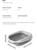 Caja De Aseo Para Gatos Semi-Apellada Anti-Salpicaduras Gran Tamaño Para Gatos Grandes Y Gatitos Suministros De Limpieza Vaso Para Orina De Gatos - details 2
