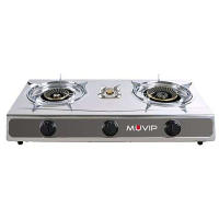 Muvip Serie Strong Cocina de Gas Inox 3 Fuegos - Encendido Piezoelectrico - Quemador de Hierro Fundido Desmontable - Hornillo de gas - details 0