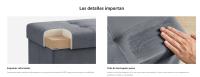 SONGMICS Puff Almacenaje, Baúl de Almacenaje Plegable, 38 x 76 x 38 cm, Taburete Reposapiés, Banco de Cubo, Soporta hasta 300 kg, para Sala de Estar, Dormitorio, Entrada, Gris Pizarra/Gris Paloma/Rosa Jalea/Blanco Crema - details 1