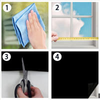 Cortinas De Blackout Completo Mejoradas Con Cinta Mágica Bloqueo De Calor Y UV Desmontable Película De Ventana DIY Cubierta De Ventana Sombreada Cortinas Modernas - details 12