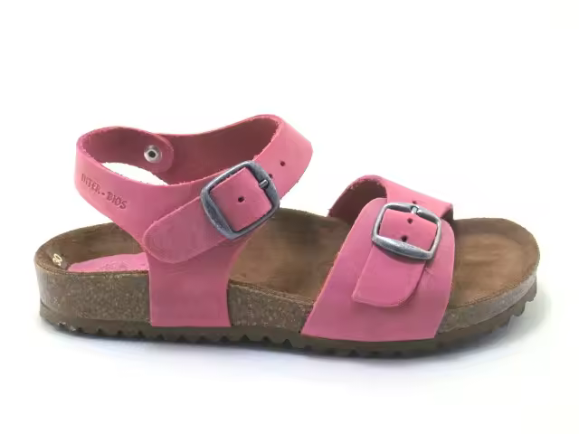 SANDALIA PARA NIÑA INTER-BIOS 7148 MORADO TIPO BIO CON PLANTA ANATOMICA DE CORCHO. - 1