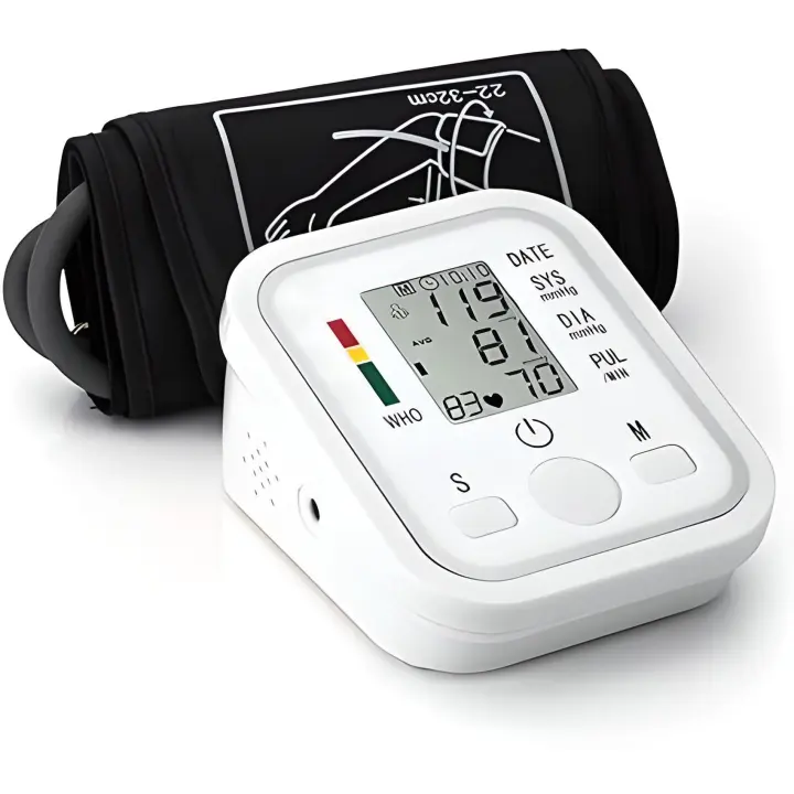 Tensiómetro de Brazo digital , medición precisa de la presión arterial y el pulso, validado clínicamente, Medidor Automático De Presión Arterial Para La Parte Superior Del Brazo, pantalla LCD grande, Con Voz ,pantalla LCD grande, M2 Tec - 1