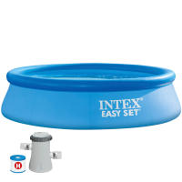 INTEX - Piscina hinchable redonda Easy Set de hasta 4 metros de diámetro, color azul, con depuradora incluida, resistente y duradera, +6 años, diseño sencillo, fácil montaje en 10 min, piscinas hinchables, piscinas familiares - details 2