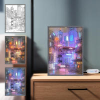 Lámpara De Noche LED Anime Vistas De Ciudad Bonitas Con Pintura HD Fosa Estrecha USB Con Enchufe Dimmer Decoración Romántica Para El Hogar - details 1