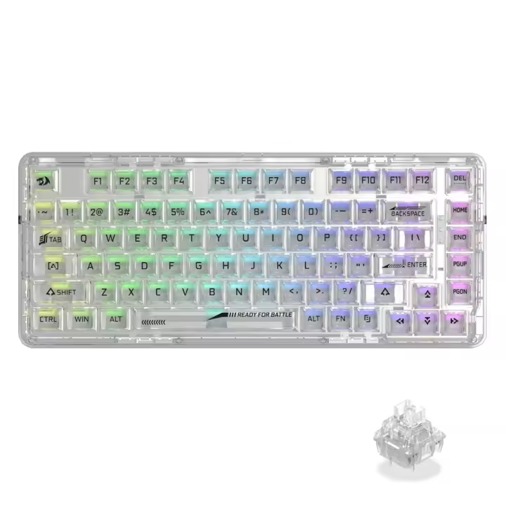 TECLADO MECÁNICO GAMING REDRAGON KS82-B USB RGB 82 TECLAS Layout Hot-Swap Compacto Para PC Laptop Conexión Wired Multicolor - 1