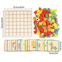Juego De Rompecabezas Geométrico 3D De Madera Para Niños 120 Piezas Montessori Educativo Para El Desarrollo Temprano De La Niñez - details 4