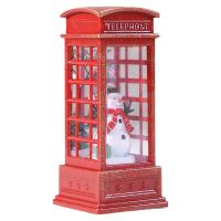 Decoraciones De Navidad Para Escritorio Teléfono Booth Iluminado Con Luces De Viento Y Cristal Regalos De Figuras Y Miniaturas Modernas - details 7