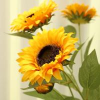 Bouquet De Girasol Artificial En Soltero Decoración Para La Casa Y Mesa Estilo De Flor De Seda Para Bodas Al Aire Libre Y Cumpleaños - details 4