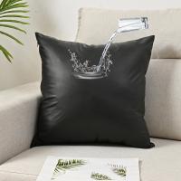 Funda De Cojín Elástica PU Impermeable De Color Sólido Soporte Lumbar Para Sofa Y Oficina Sin Núcleo De Almohada - details 5