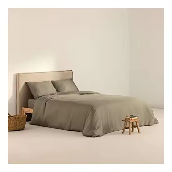 BL BELUM  Funda Nórdica Satén 300 hilos Color: DESERT SAGE  Funda Nórdica Satén cuenta con: Cierre con botones ocultos transparentes. - Funda Nórdica Extrasuave - Funda Nórdica 100% Made in Spain - 1