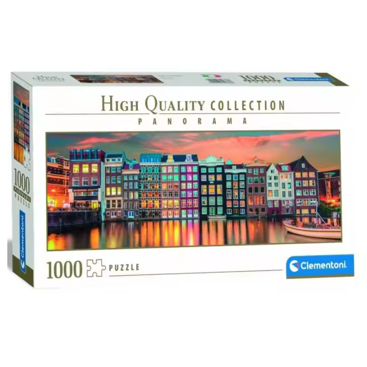 Puzzle 1000 Piezas Panorámico puesta de sol en Ámsterdam Clementoni - 1