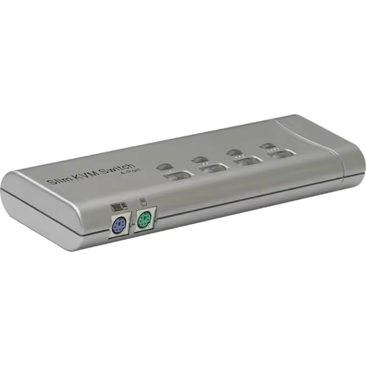 Conmutador KVM Uniclass de PS2 VGA 1KVM a 4CPU Slim - BeMatik - 1