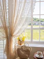 Cortina De Encaje Con Borlas Para Sala De Estar Y Dormitorio 1PC Romántica Rural Tapizante De Translucidez 100% Poliéster - details 4