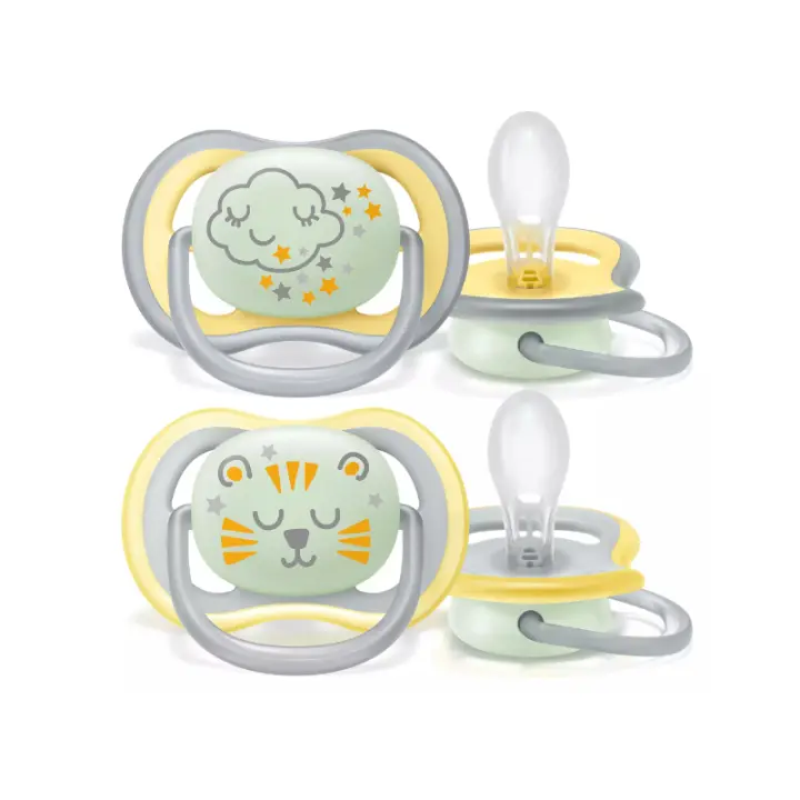 AVENT CHUPETES ULTRA AIR NIGTHTTIME AMARILLOS +18 MESES 2 UNIDADES - 1