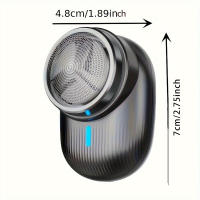 1pc Mini Afeitadora Eléctrica Portátil Recargable Para Hombres Apto Para Uso En Casa Coche Y Viajes Material De Hoja De Acero Inoxidable - details 4