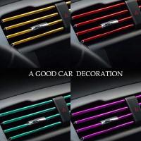 10 Pcs 20cm Tiras De Ventilador De Aire Acondicionado Para Coche En Forma De U Cromo PVC Colorido Brillante Para Decoración Del Coche - details 0