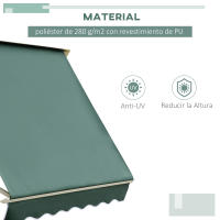 Outsunny Toldo de Ventana Toldo Manual de Aluminio Retráctil para Exterior Toldo de Balcón Ángulo Ajustable Impermeable Tela de Poliéster 180x70cm - details 3