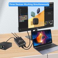 Switch Ethernet 1 a 3, 1000 Mbps LAN Splitter 1 a 3, conmutador Gigabit RJ45 Aluminio 3 puertos con Cable de alimentación Type C para Ordenadores, Conmutadores, Descodificadores, router, set-Top Box, Televisores - details 2