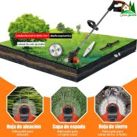 Cortacésped Linea Hd  a baterías de 36V , telescópico ajustable, 2 baterías 2600mAh, 4000W, 8 discos, desbrozadora eléctrica - details 0