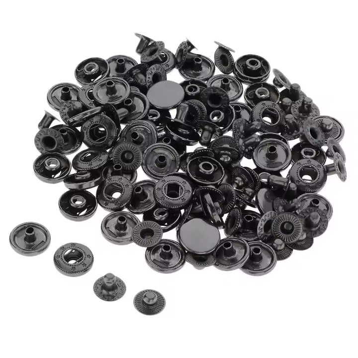 30x Snap Fasteners Press Stud Button for Leather Jacket Jeans Bag Black 17mm - 1