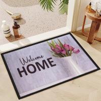VIKAMA Alfombra De Piso 3D Con Patrón De Madera Y Flores Para Entrada Decorativa De 40x60CM Material Poliéster 100% Uso Doméstico Y Hotelero - details 3