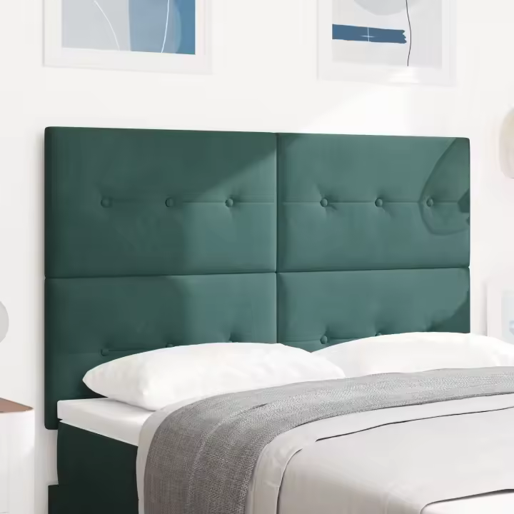 Cabecero vidaXL Tapizado con Botones Verde Oscuro 160 cm Terciopelo - 1