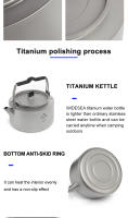 Widesea Kettle De Titanio Para Camping Y Excursiones Equipamiento De Cocina Exterior Tetera Y Cofre De Café Potencia 0.8L - details 2