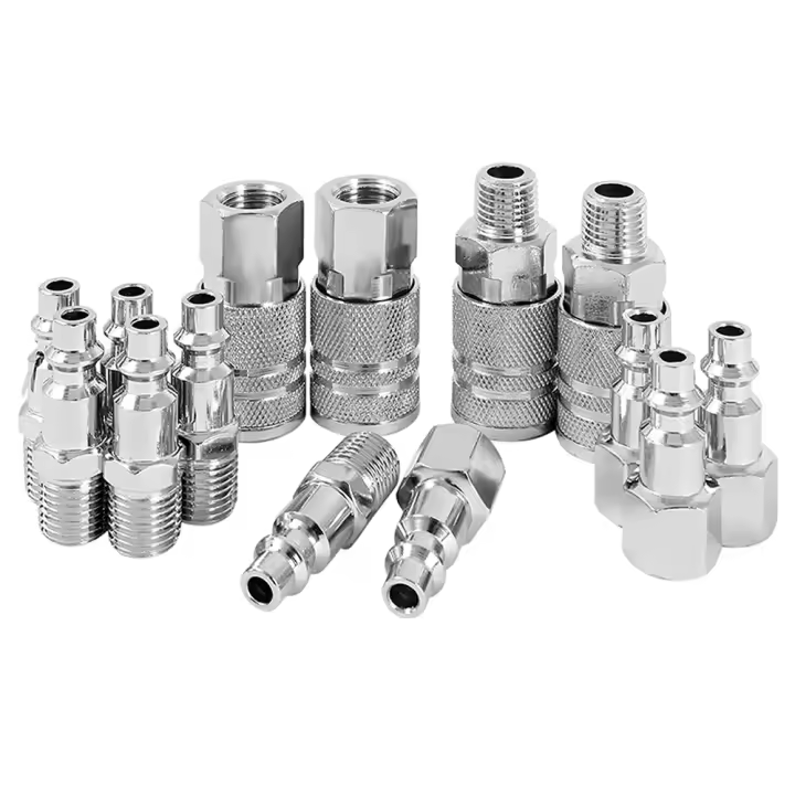 Conector De Aire Rápido De Metal 14 Piezas Tamaño 1/4' Fitting De Tubo Para Compresor Herramientas Pneumáticas Euro Line Fitting - 1
