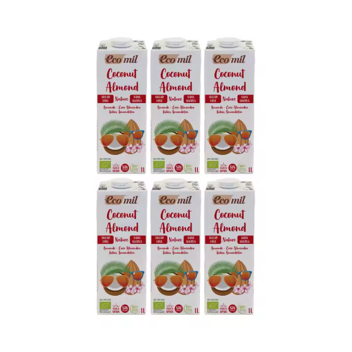 Pack 6x Bebida de Coco y Almendra Bio Nature 1l Ecomil - 1