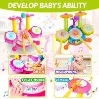 Set De Batería Para Niños Juguetes Educativos De Música Con Microfono Para Niñas Actividades De Aprendizaje Regalos Para Niños De 3 a 12 Años - details 5