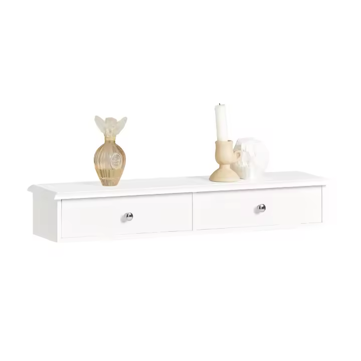 SoBuy Estante de Pared Perchero Armario Suspendido Estantería para Trasteros con Dos/Tres Cajones FRG43 ES - 1