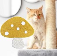 Cottecota-rascador de Gato en Forma de Seta Sin Olor,40x38.5x2cm, Dos Colores a Elegir Amarillo y Beige, Juguete Gato Rascador Divertido, Tipo Ventosa, Simulación de Seta, Tablero de Rascado de Gato Pequeño, Afilador de Garras - details 3
