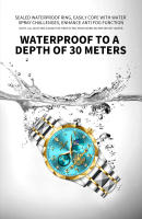 Reloj De Moda PENGAGAR Para Hombre Resistente Al Agua Con Luz Y Timer De Acero Inoxidable Movimiento De Cuarzo Reloj +Caja - details 9