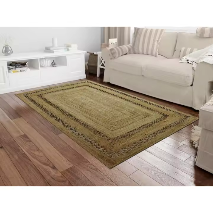 Vente-unique - Alfombra de yute trenzado calado 100% - 160 x 230 cm - Natural - JARAVI - 1