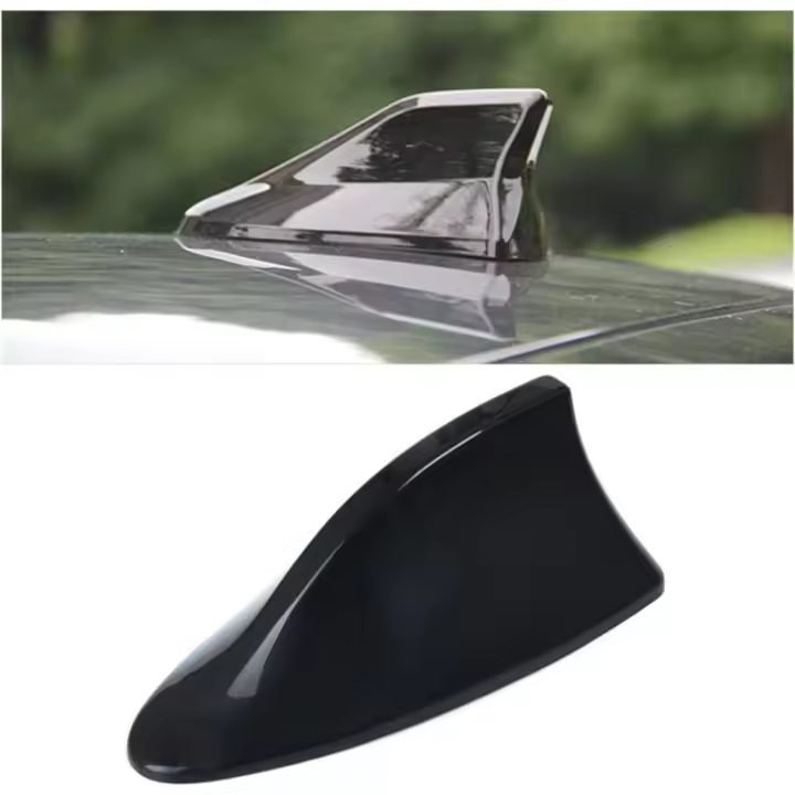 CA Decoración de antena de techo con forma de aleta de tiburón, cubierta para antena de techo automotriz, compatible con la mayoría de los autos, mejora la señal (negro) - 1