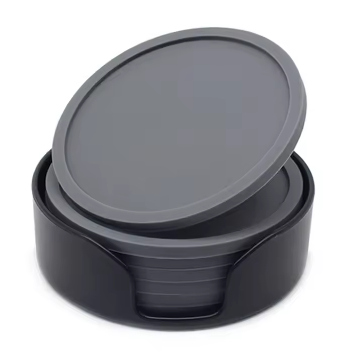 6Pcs Coasters De Silicona Redondos De 10cm Resistentes Al Calor Para Taza De Té Y Café Tapete De Gasa Para Vaso De Vidrio Soporte Para Bebidas Decoración De Mesa - 1