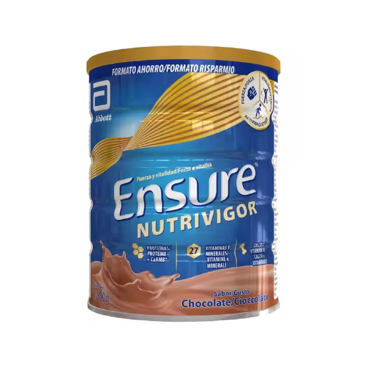 Ensure Nutrivigor - Complemento Alimenticio para Adultos, con HMB, Proteínas, Vitaminas y Minerales, como el Calcio - Sabor Vainilla y Chocolate - 850 g - 1