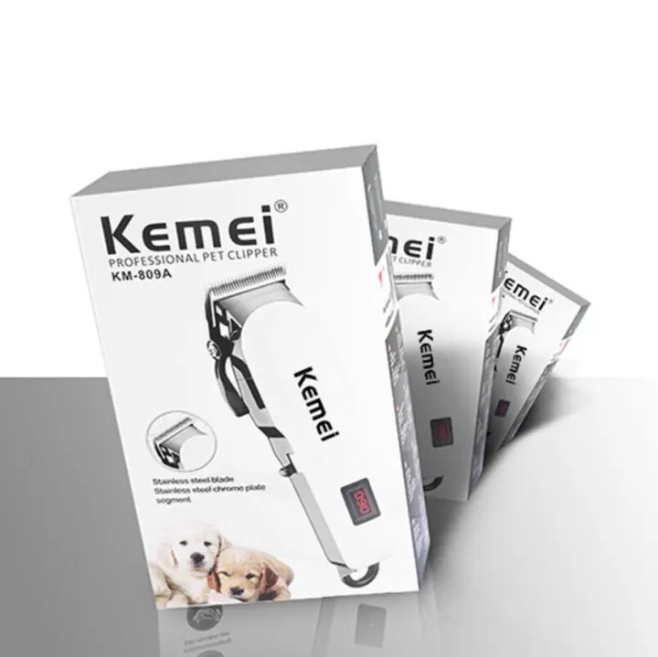 KM-809A - Cortadora de pelo eléctrica recargable con pantalla LCD para peluquería doméstica, tijeras eléctricas - 1