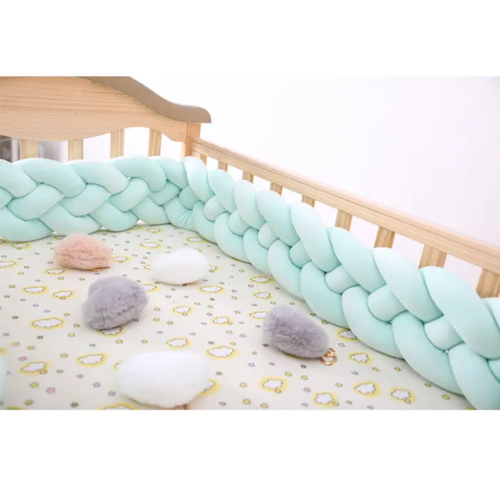 Protector de cuna para bebé, tejido a mano danés con trenza de cuatro hilos, anticolisión. - 1