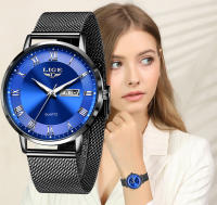 Reloj De Mujer LIGE Moda Ultrafino De Lujo Con Correa De Malla Cronógrafo Cuarzo Deportivo Casual Fecha Resistente Al Choque Manos Luminosas Agua Resistente - details 23