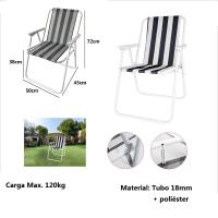 Maxia Market Silla de playa plegable con reposabrazos de Plástico Estructura Metal Cayo ancho de exteriores - details 1